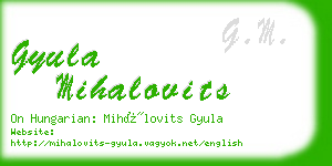 gyula mihalovits business card